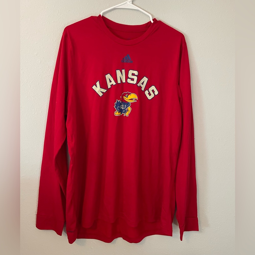 Adidas Red Kansas Jayhawks Long Sleeve Tee